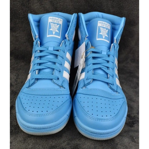 New Adidas Originals Top Ten Hi Sky Rush UNC Blue Leather Shoes GW1616 Size 11 - Picture 6 of 8